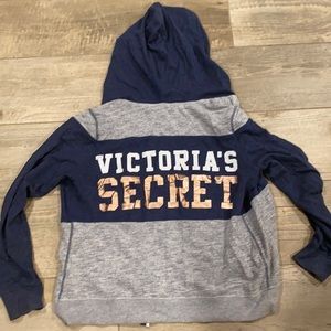 S/P victoria secret gray navy blue zip up hoodie